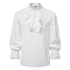 Damen Bluse mit Rüschendetails und Spitzenabschlüssen