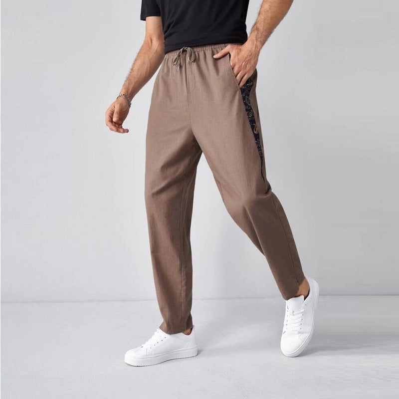 Herren lässige Freizeithose mit elastischem Bund und seitlichen Taschen