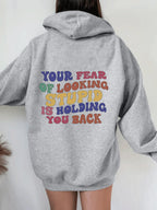 Damen Kapuzensweater mit inspirierendem Statement-Druck