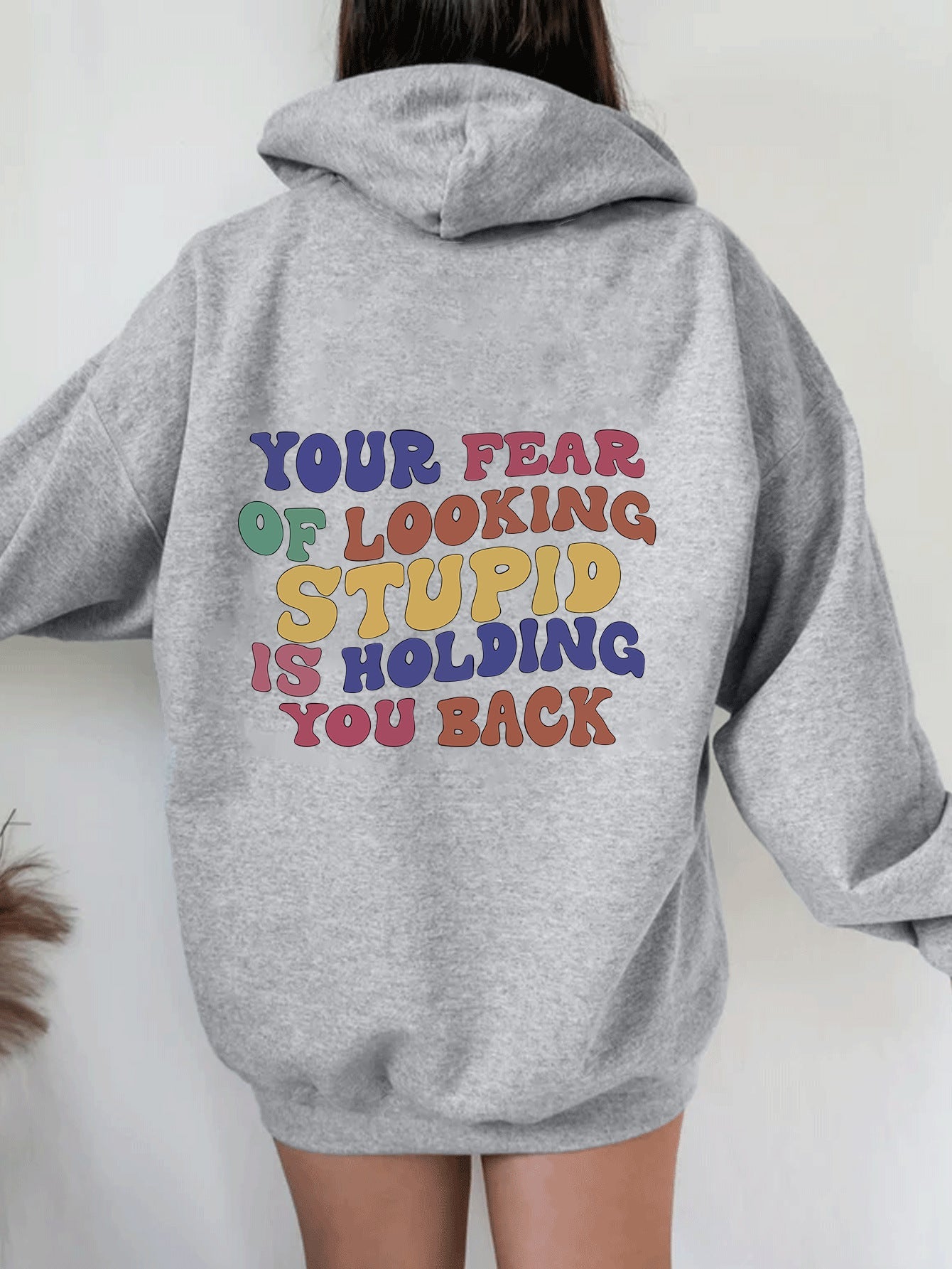 Damen Kapuzensweater mit inspirierendem Statement-Druck