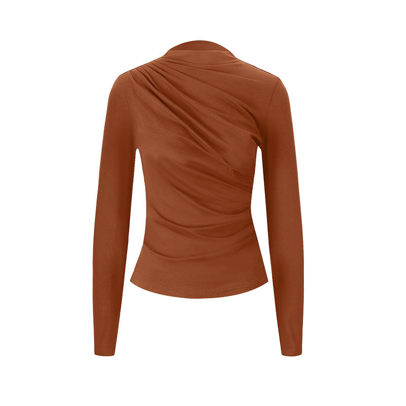 Damen figurbetontes Langarmoberteil mit eleganten Drapierungen R&B