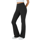 Damen bequeme Sportleggins mit hohem Bund und praktischen Taschen R&B
