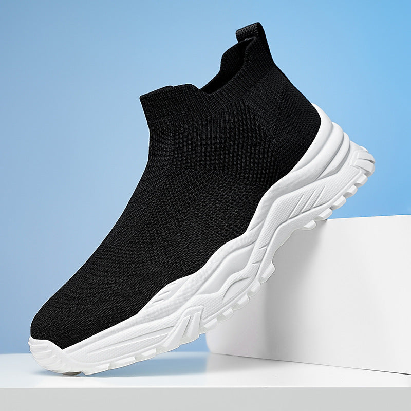 Damen Strick-Sneaker mit atmungsaktiver Sohle und rutschfester Laufsohle