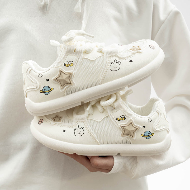 Damen Sneakers mit verspieltem Cartoon-Design und atmungsaktiver Oberfläche R&B