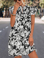 Damen Sommerliches Blumenkleid mit voluminösen Rüschendetails und komfortablem Schnitt R&B