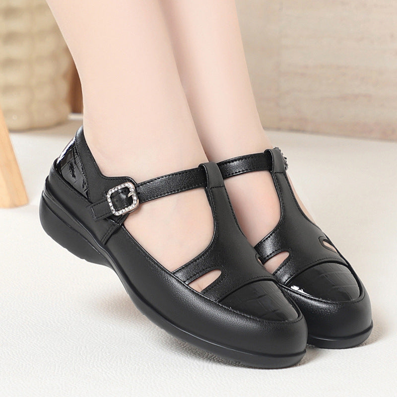 Damen Komfortable und elegante Schnürsandalen mit modischen Cut-Outs und verstellbarem Riemen R&B