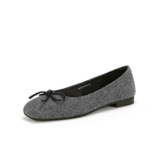 Damen Ballerinas aus hochwertigem Filz mit verspieltem Schleifendetail R&B