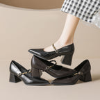 Damen elegante Pumps mit verstellbarem Riemen und schickem Detail