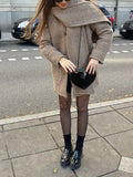 Damen modische Wolljacke mit Chevron-Muster und kuscheligem Schnitt R&B