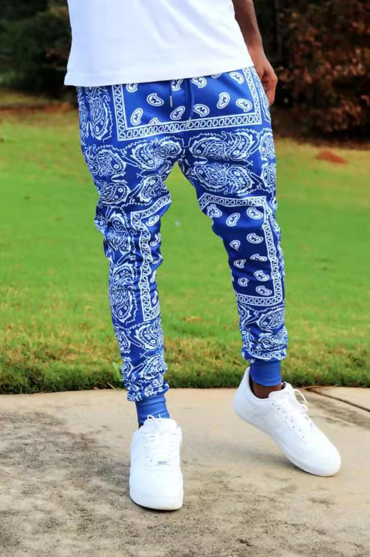 Herren Cargo-Jogginghose im extravaganten Paisley-Muster R&B
