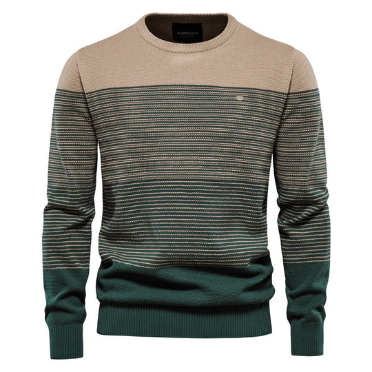 Herren Strickpullover mit komfortabler Struktur und eleganten Farbblöcken R&B