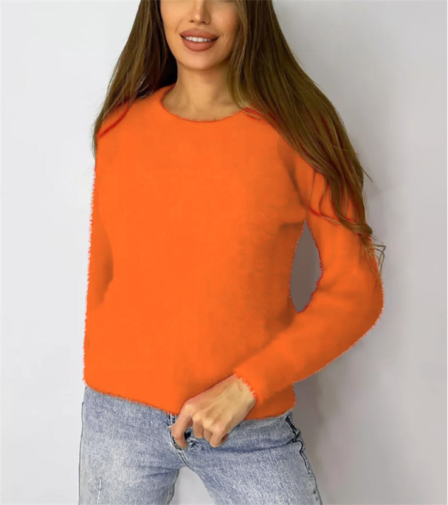 Damen Flauschiger Modischer Pullover R&B