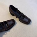 Damen Elegante Mules mit modischem Schnürdesign und komfortablem Blockabsatz R&B