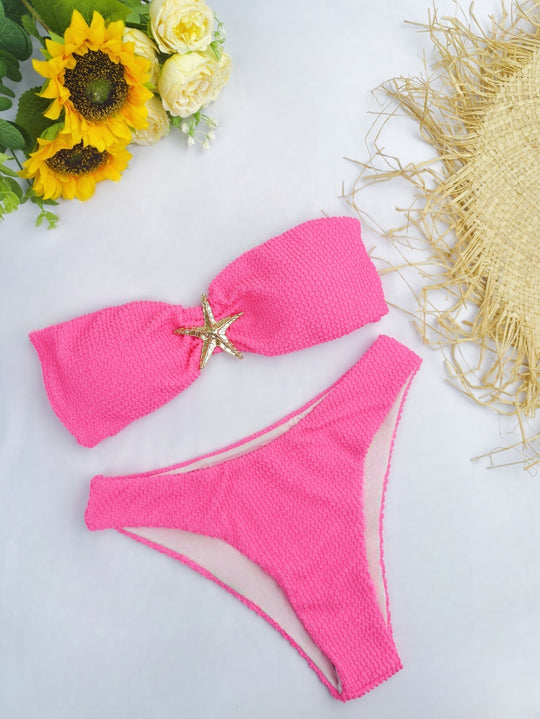 Damen Bikini-Set mit eleganter Schleifenverzierung und verstellbaren Trägern R&B