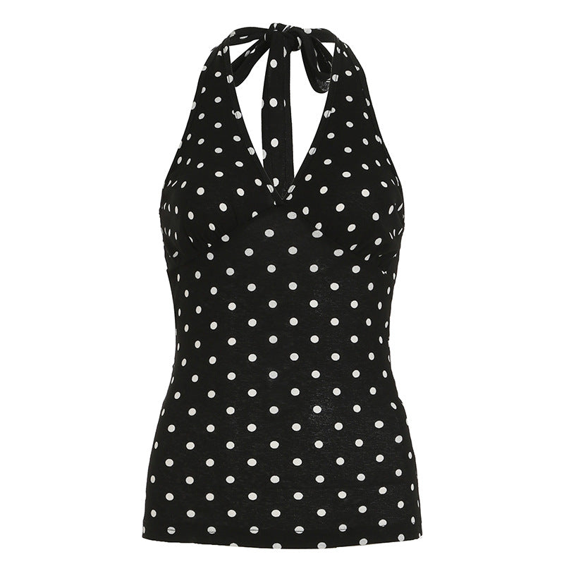 Damen Halterneck Top mit Polka Dots R&B