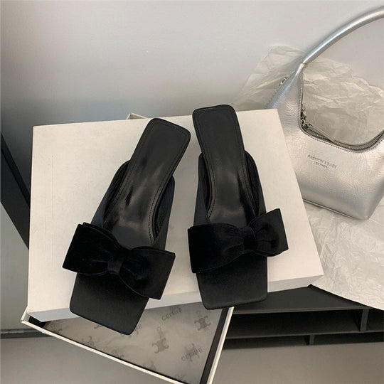 Damen stilvolle Mules mit dekorativem Schleifendetail R&B