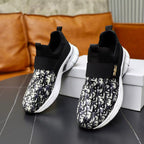 Damen Sportliche Slip-On Sneaker mit modischem Oberflächenmuster und elastischem Verschluss R&B