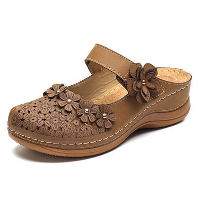 Damen-Clogs mit floralem Design und verstellbarem Riemen R&B