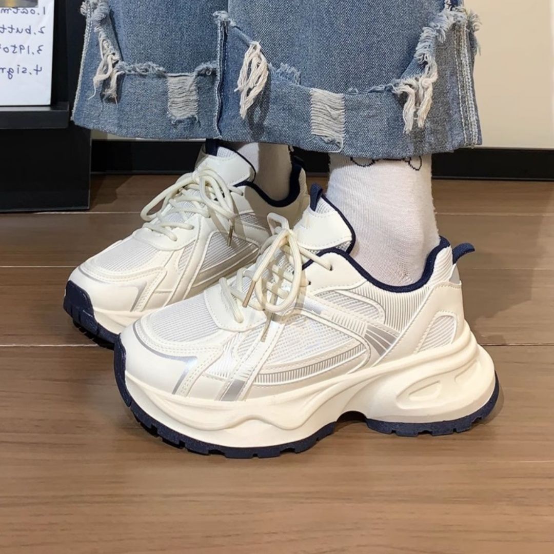 Damen Sportliche Sneakers mit atmungsaktiver Mesh-Oberfläche und dämpfender Sohle R&B