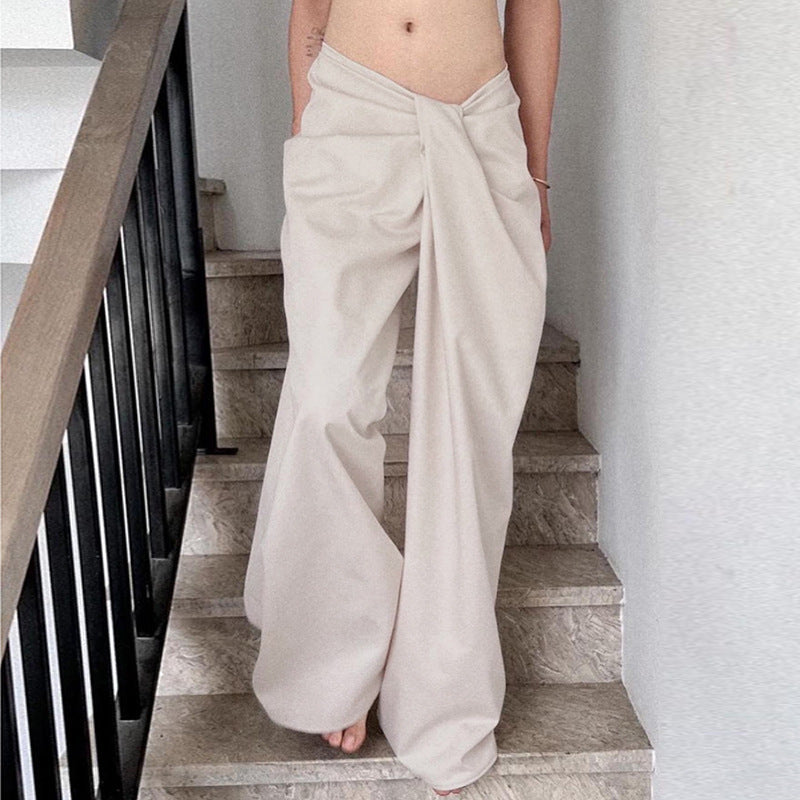 Damen elegante Palazzo-Hose mit raffinierter Drapierung R&B