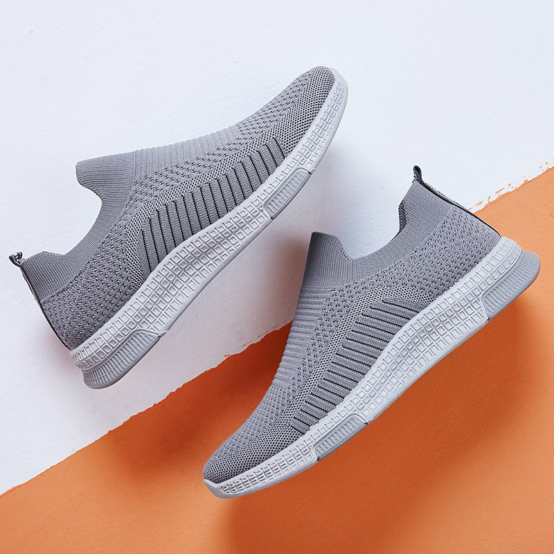 Damen Komfortable Slip-On Sneakers mit atmungsaktiver Strickoberfläche R&B