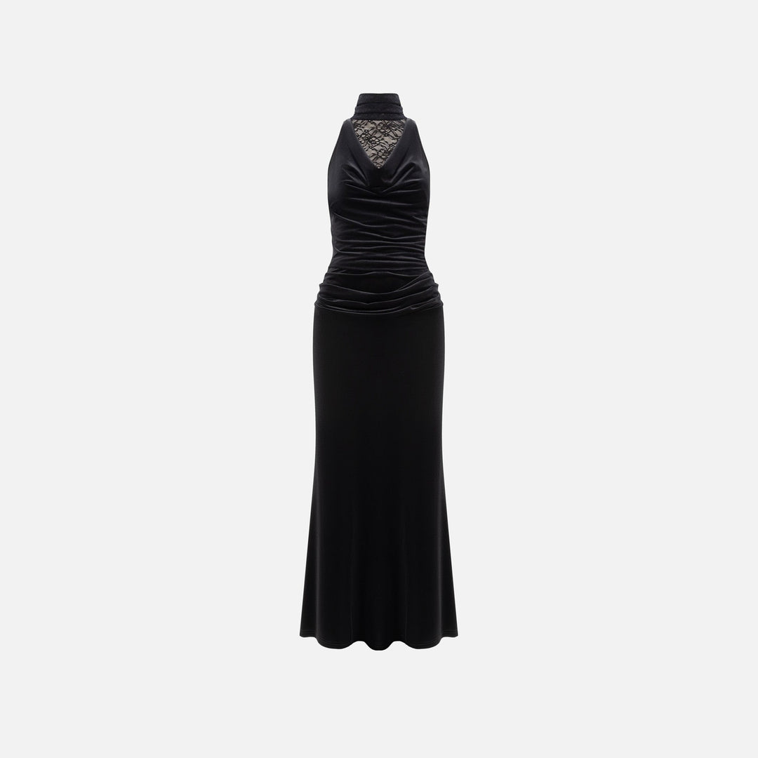 Damen Elegantes Abendkleid mit raffiniertem Spitzen- und Drapierungsdetail R&B
