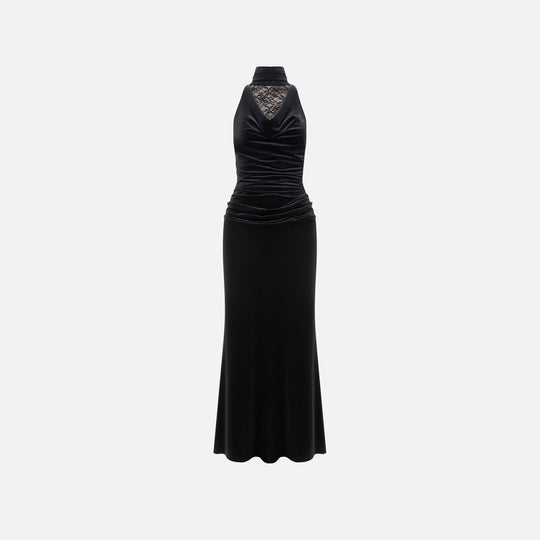 Damen Elegantes Abendkleid mit raffiniertem Spitzen- und Drapierungsdetail R&B