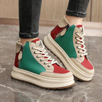 Damen modische High-Top Sneakers mit seitlichem Zipper und dämpfender Sohle R&B