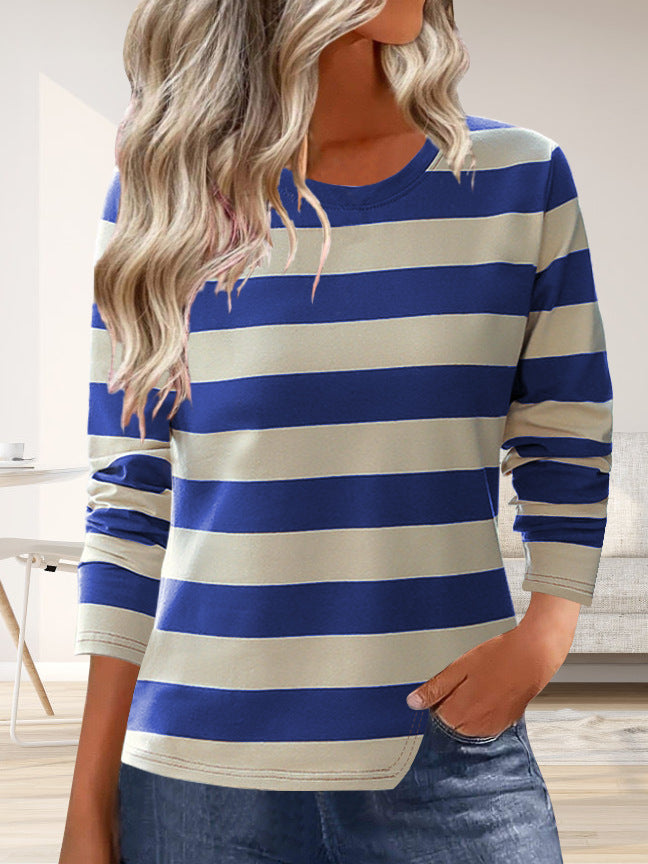 Damen Langarmshirt mit modernem Streifenmuster und bequemer Passform R&B