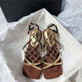 Damen elegante Sandalen mit dekorativem Strassbesatz R&B