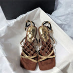 Damen elegante Sandalen mit dekorativem Strassbesatz R&B