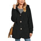 Damen Kuschelige Fleecejacke mit Kapuze und Taschen R&B