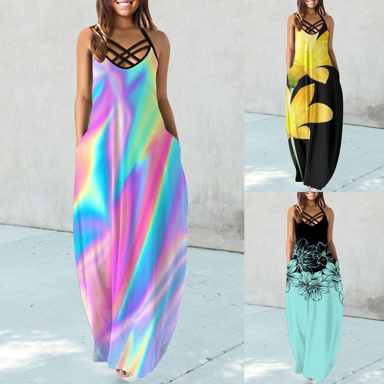 Damen Maxikleid mit trendigem Rückenausschnitt R&B