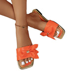 Damen Badesandalen mit eleganter Schleifenapplikation R&B