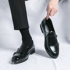 Damen Elegante Mokassins mit doppeltem Schnallenverschluss R&B