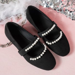 Damen Ballerinas mit modischer Perlenverzierung R&B