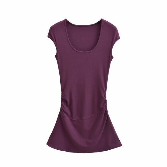 Damen elegantes Jersey-Kleid mit Raffung R&B