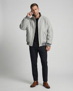 Herren Oversize-Wollmix-Blouson mit hohem Stehkragen verdecktem Zweiwege-Reißverschluss und gerippten Ärmelbündchen R&B