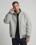 Herren Oversize-Wollmix-Blouson mit hohem Stehkragen verdecktem Zweiwege-Reißverschluss und gerippten Ärmelbündchen R&B