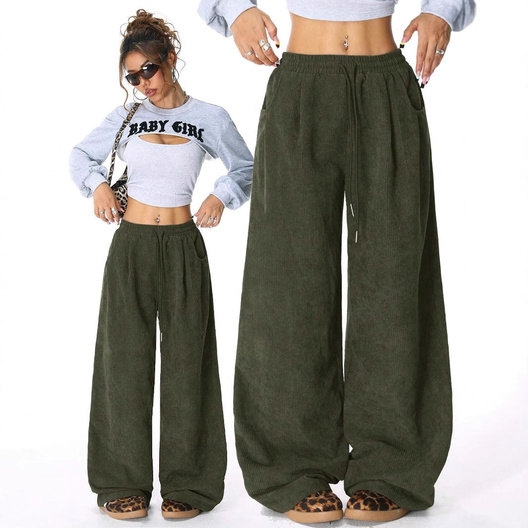 Damen Weite Cord-Hose mit elastischem Bund R&B