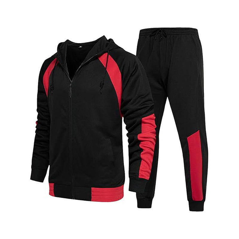 Herren Sportlicher Trainingsanzug mit kontrastreichem Design und elastischen Bündchen R&B