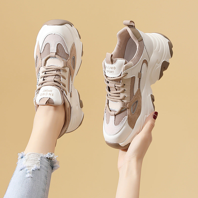 Damen Sportliche Chunky Sneakers mit atmungsaktiver Mesh-Oberfläche und rutschfester Sohle R&B