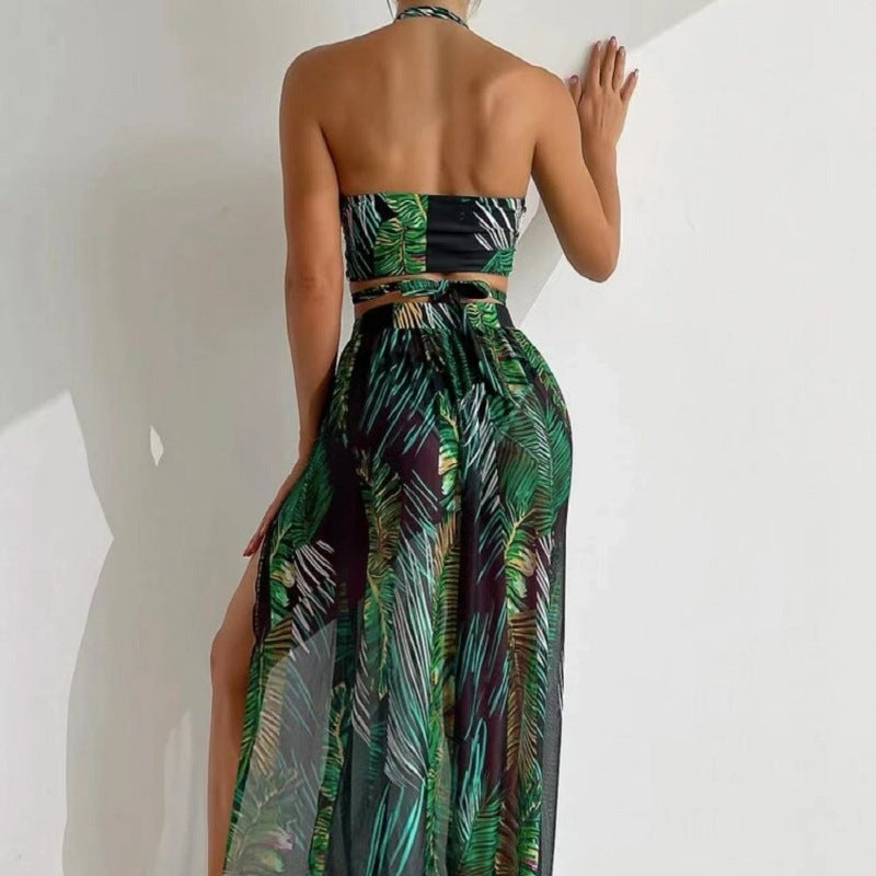 Damen Zweiteiliges Strandoutfit mit floralem Design und raffinierten Cut-Outs R&B
