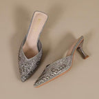Damen schicke Slingback-Pumps mit funkelndem Strass R&B
