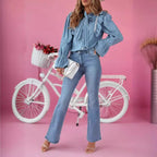 Damen Flared Jeans im eleganten Vintage-Look mit hoher Taille R&B