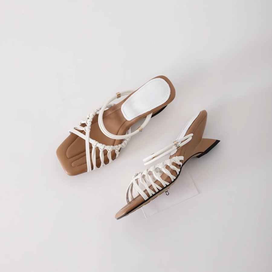 Damen Sandalen mit elegantem Riemendesign und glamourösem Glanz