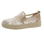 Damen Slip-On Sneakers mit floralem Mesh-Obermaterial und elastischem Einstieg R&B