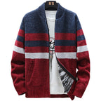 Herren lässige Strickjacke im modernen Streifenlook