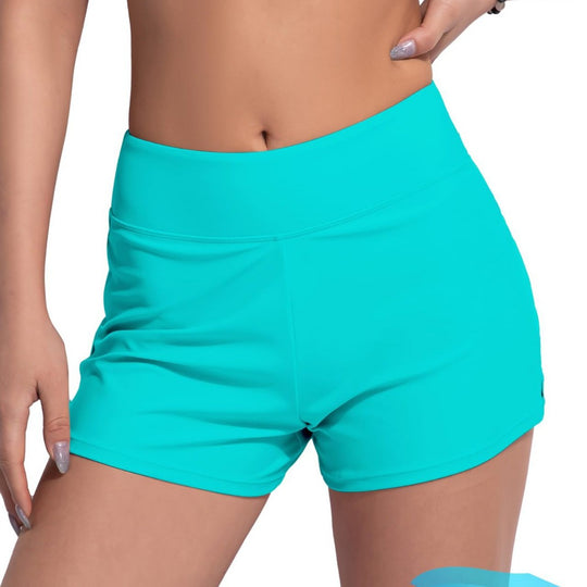 Damen Hochgeschnittene Sport-Badeshorts mit elastischem Bund R&B