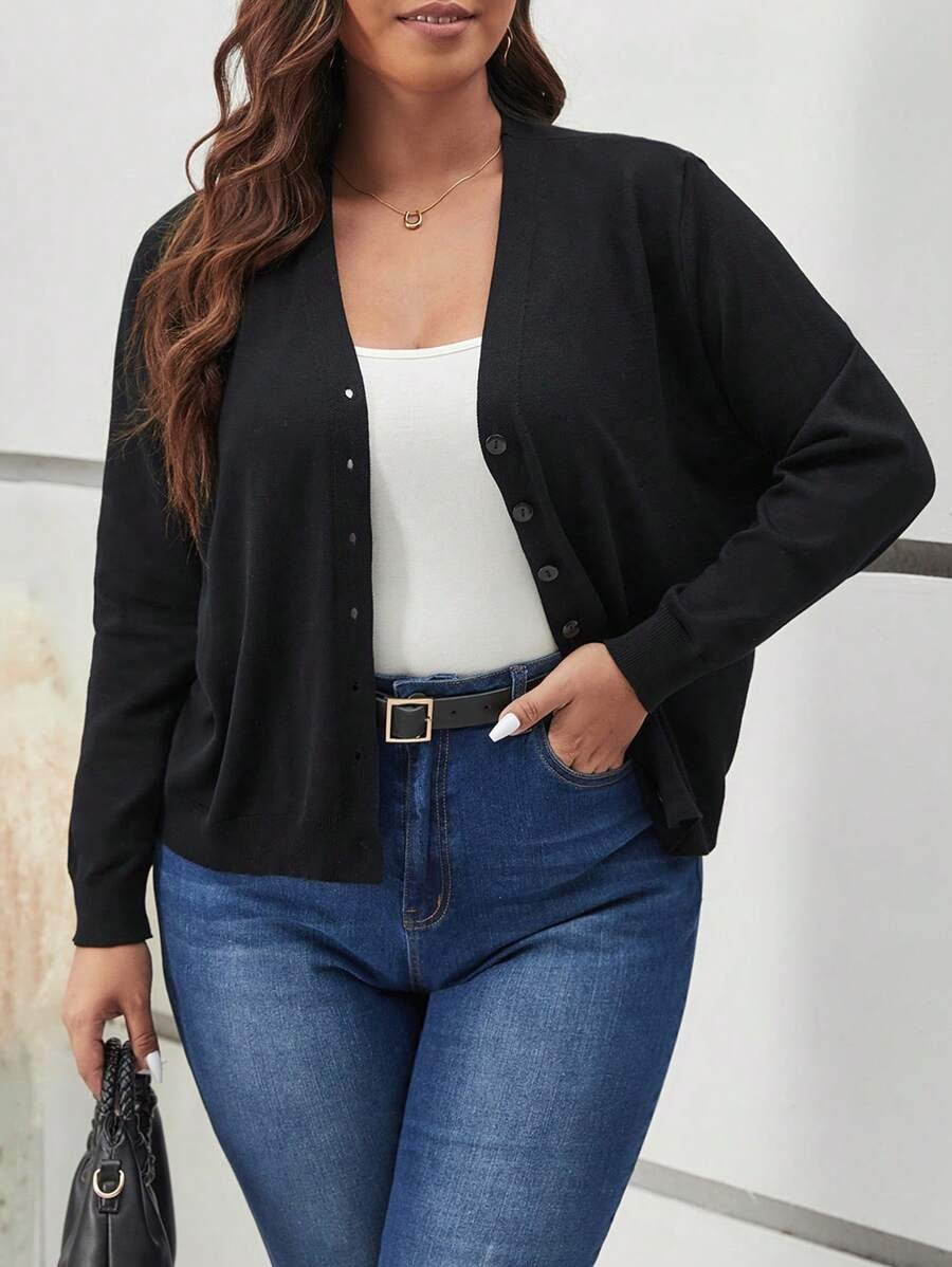 Damen Strickjacke mit hochwertigen Knopfdetails und bequemer Passform R&B